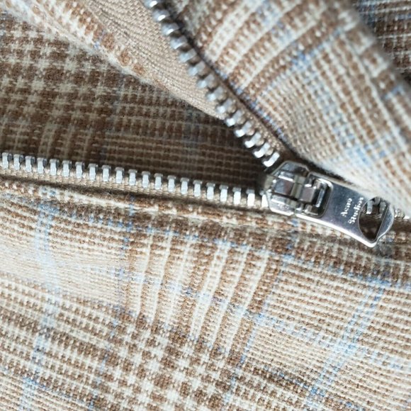 Acne Studios FW18 Beige Blue Checkered Wide-Leg Trousers - Men's 48/Medium - Picture 7 of 14